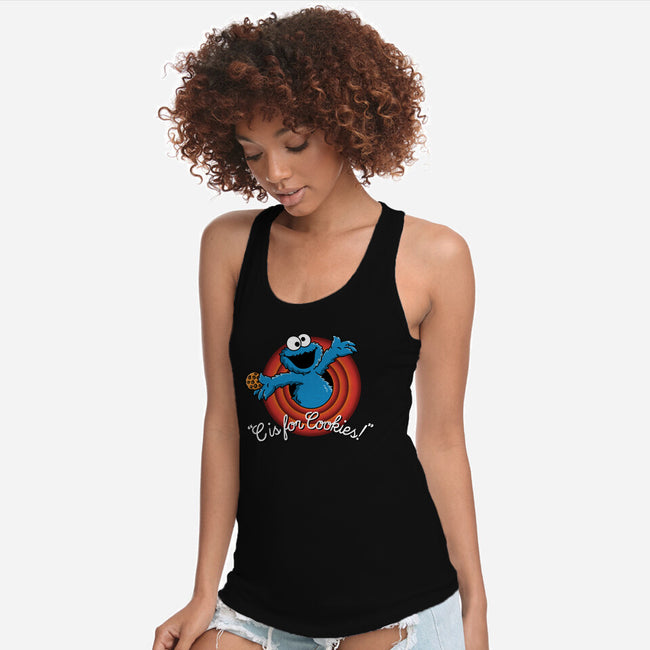 C Is For Cookies Folks-Womens-Racerback-Tank-Barbadifuoco