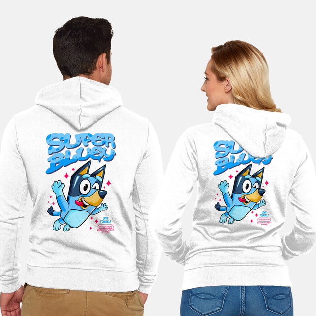 Super Bluey-Unisex-Zip-Up-Sweatshirt-spoilerinc