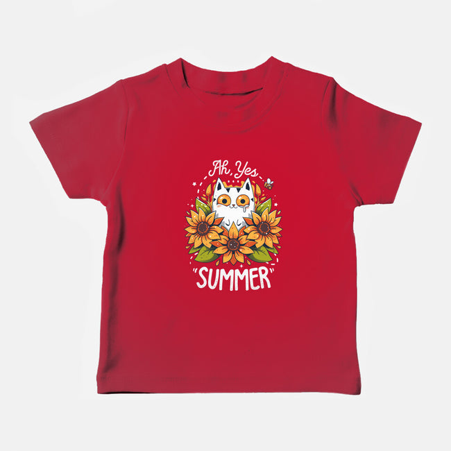 Summer Kitten Sniffles-Baby-Basic-Tee-Snouleaf