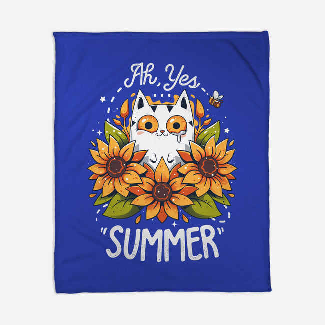 Summer Kitten Sniffles-None-Fleece-Blanket-Snouleaf