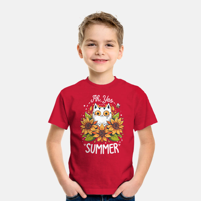 Summer Kitten Sniffles-Youth-Basic-Tee-Snouleaf