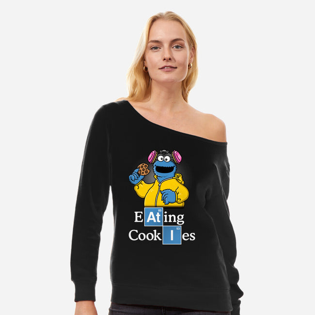 Eating Cookies-Womens-Off Shoulder-Sweatshirt-Barbadifuoco