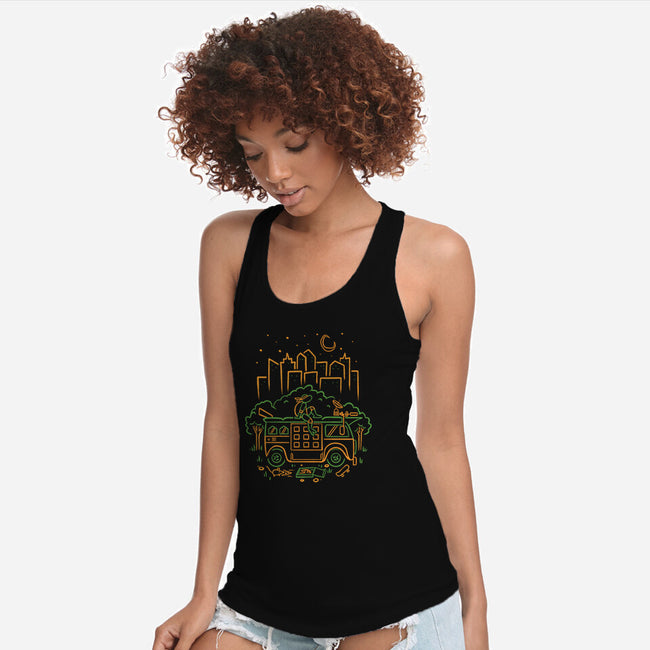 Orange Turtle Van Life-Womens-Racerback-Tank-Aarons Art Room