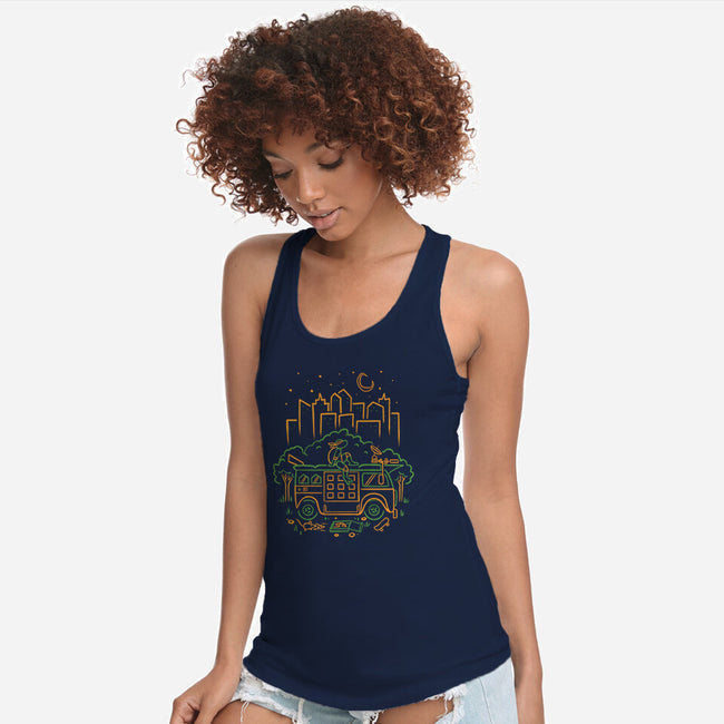 Orange Turtle Van Life-Womens-Racerback-Tank-Aarons Art Room