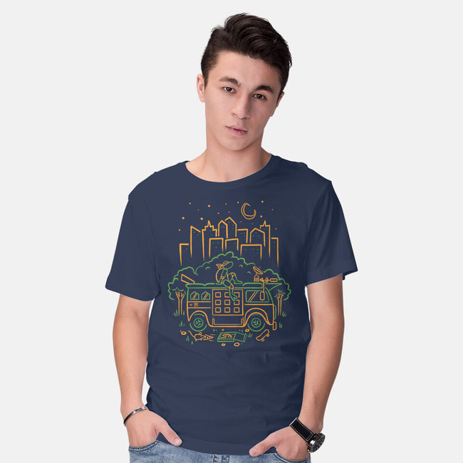 Orange Turtle Van Life-Mens-Basic-Tee-Aarons Art Room