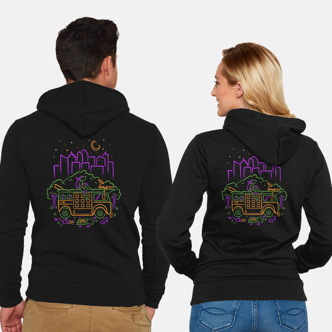 Purple Turtle Van Life-Unisex-Zip-Up-Sweatshirt-Aarons Art Room