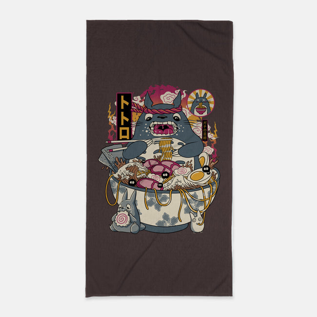 Ramen Totoro-None-Beach-Towel-gaci