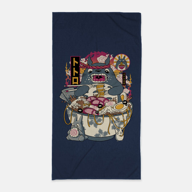 Ramen Totoro-None-Beach-Towel-gaci