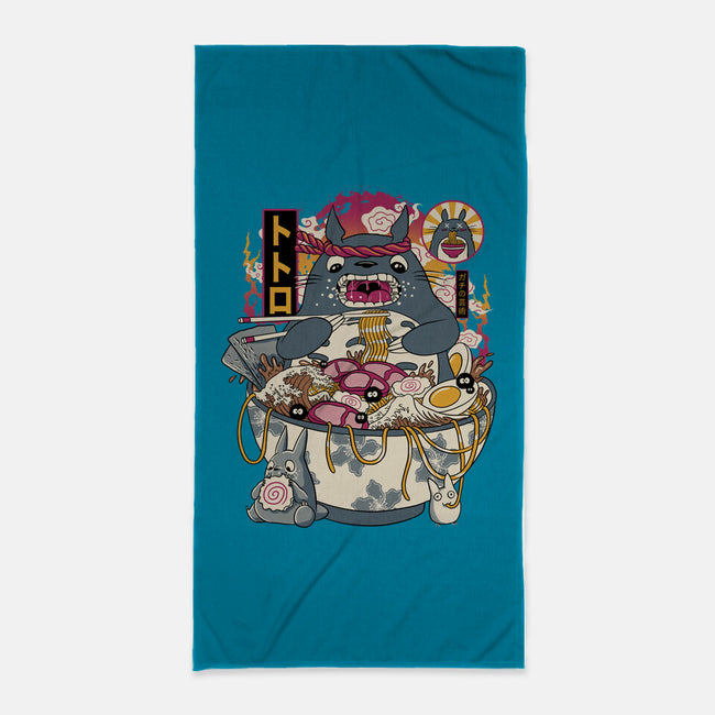 Ramen Totoro-None-Beach-Towel-gaci