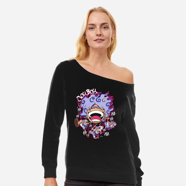 Gear 5 Sun God Nika-Womens-Off Shoulder-Sweatshirt-constantine2454