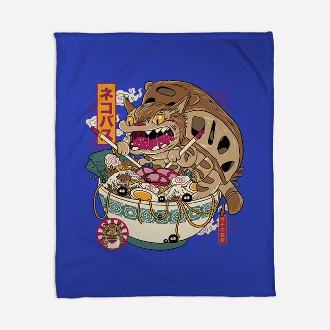 Ramen Catbus-None-Fleece-Blanket-gaci