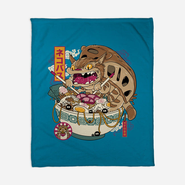 Ramen Catbus-None-Fleece-Blanket-gaci