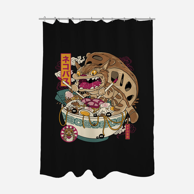 Ramen Catbus-None-Polyester-Shower Curtain-gaci