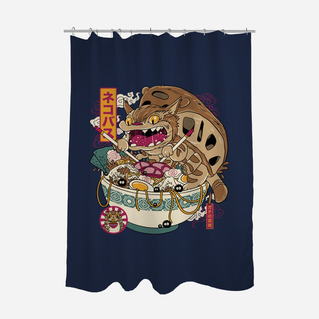 Ramen Catbus-None-Polyester-Shower Curtain-gaci