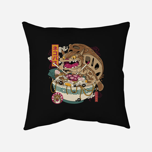 Ramen Catbus-None-Removable Cover-Throw Pillow-gaci