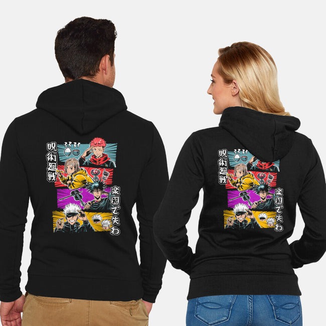 Lunch Friends-Unisex-Zip-Up-Sweatshirt-Knegosfield