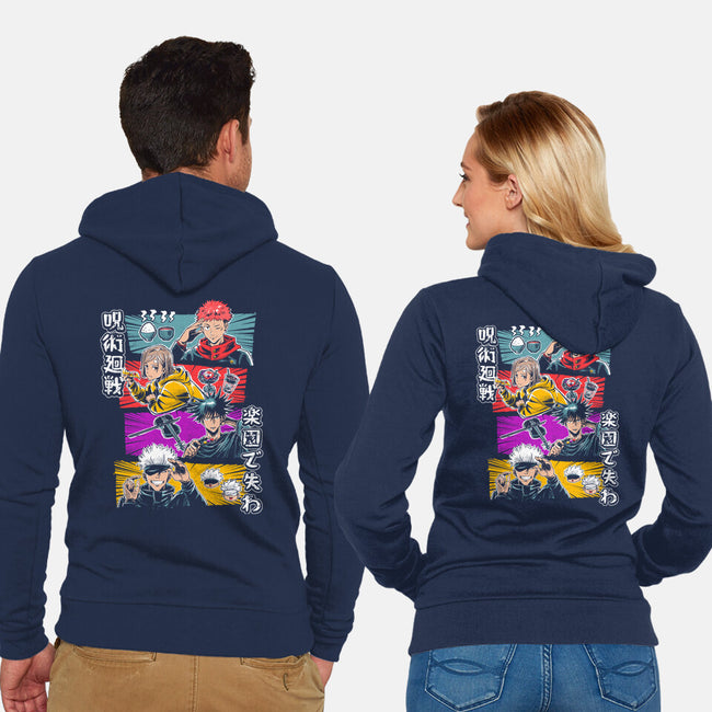 Lunch Friends-Unisex-Zip-Up-Sweatshirt-Knegosfield