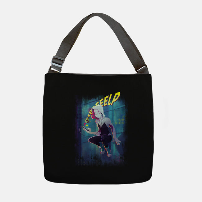 Spider Gwen Help-None-Adjustable Tote-Bag-jacnicolauart