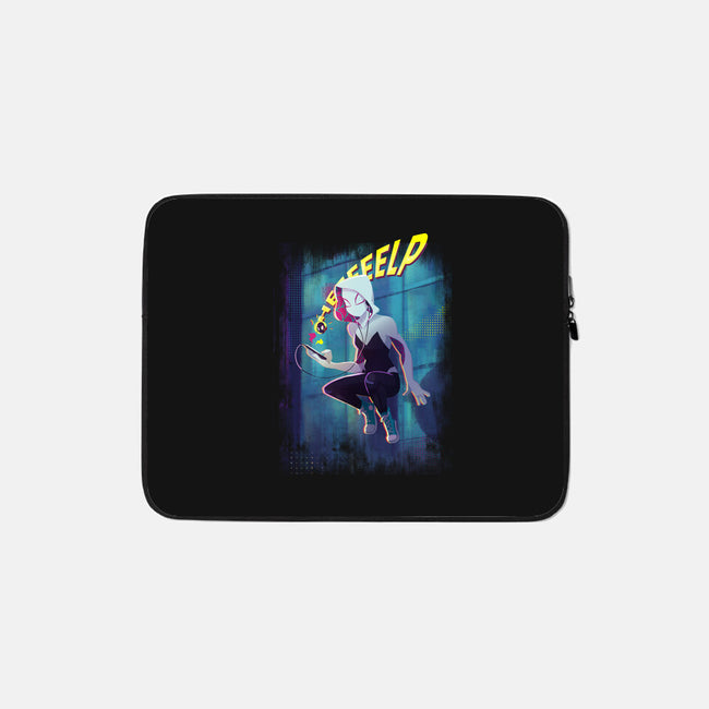 Spider Gwen Help-None-Zippered-Laptop Sleeve-jacnicolauart