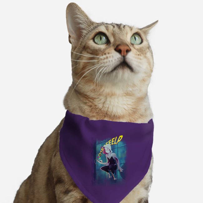 Spider Gwen Help-Cat-Adjustable-Pet Collar-jacnicolauart