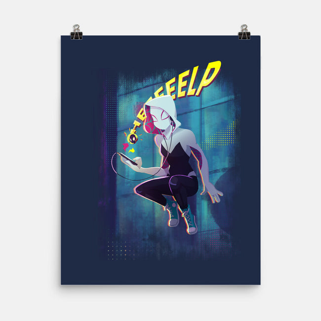 Spider Gwen Help-None-Matte-Poster-jacnicolauart