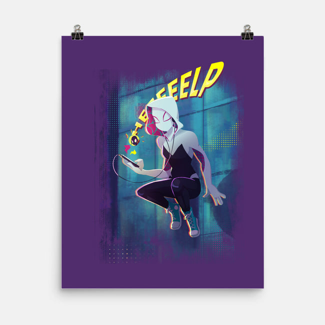 Spider Gwen Help-None-Matte-Poster-jacnicolauart