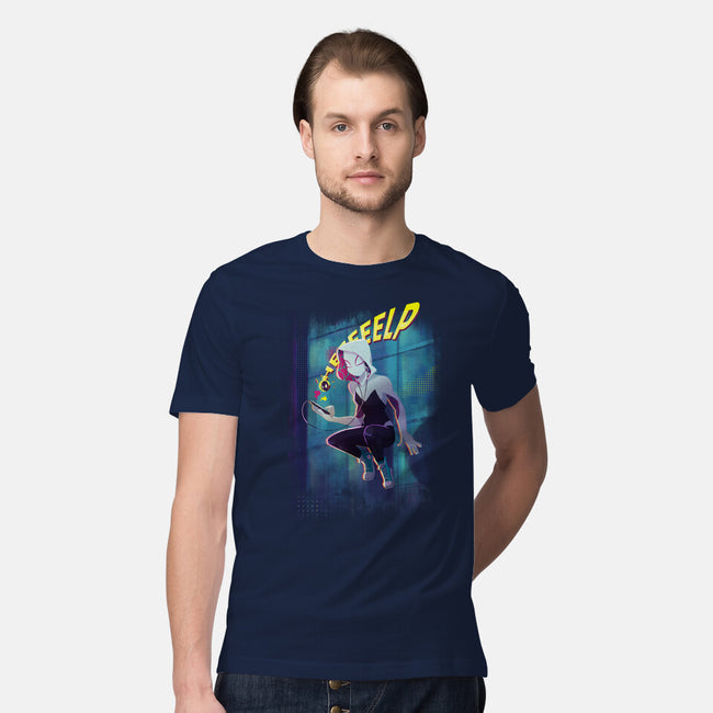 Spider Gwen Help-Mens-Premium-Tee-jacnicolauart