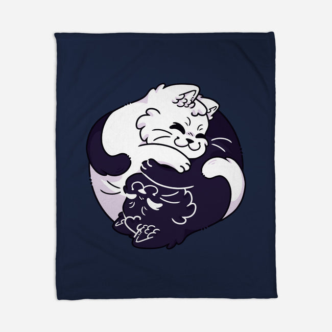 Ying Yang Cat-None-Fleece-Blanket-Zaia Bloom