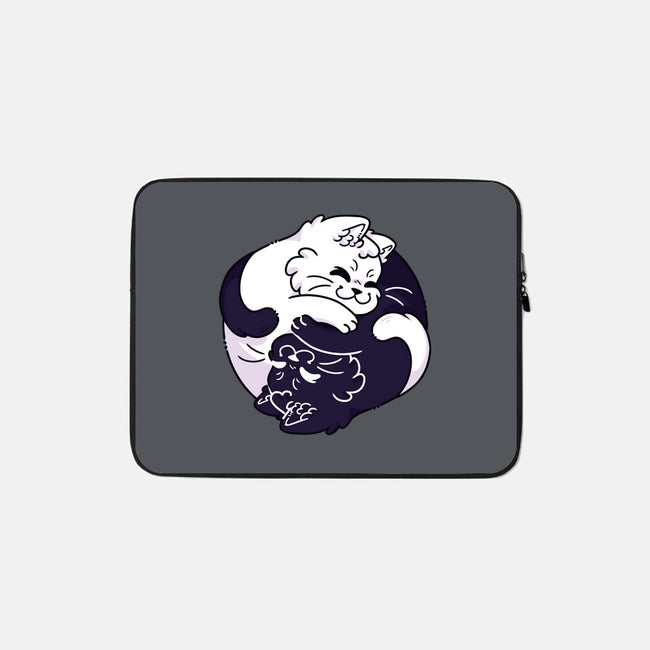 Ying Yang Cat-None-Zippered-Laptop Sleeve-Zaia Bloom