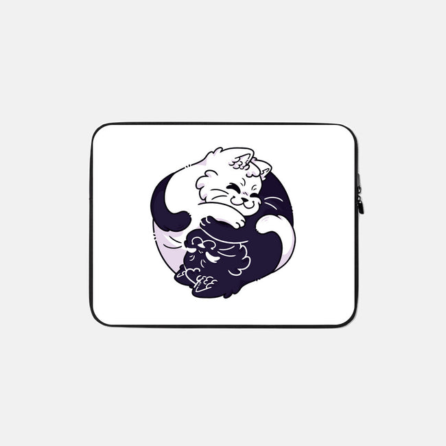 Ying Yang Cat-None-Zippered-Laptop Sleeve-Zaia Bloom