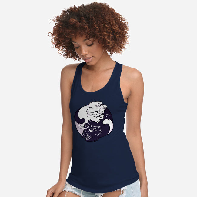 Ying Yang Cat-Womens-Racerback-Tank-Zaia Bloom