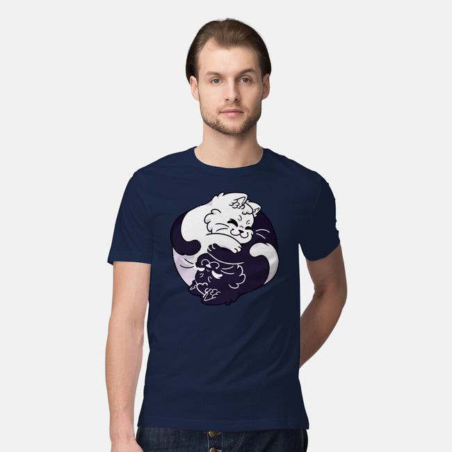 Ying Yang Cat-Mens-Premium-Tee-Zaia Bloom