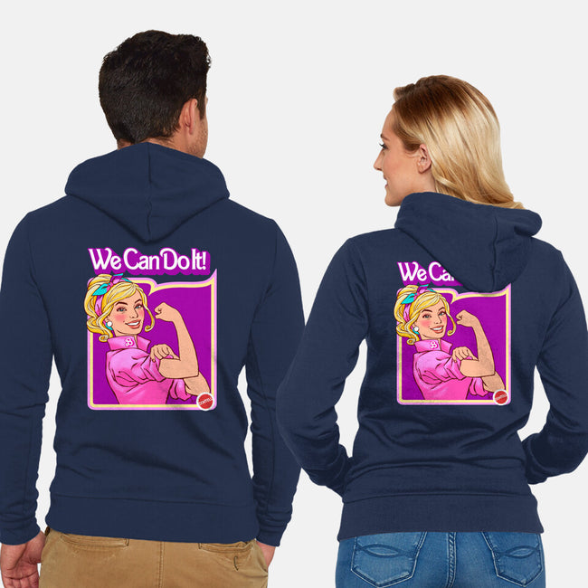 Barbie Can Do It-Unisex-Zip-Up-Sweatshirt-hugohugo