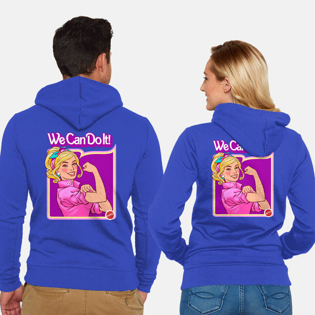 Barbie Can Do It-Unisex-Zip-Up-Sweatshirt-hugohugo