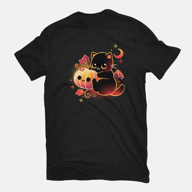 Demon Cat Halloween-Mens-Basic-Tee-NemiMakeit