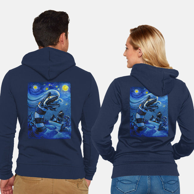 Starry Saturn-Unisex-Zip-Up-Sweatshirt-daobiwan