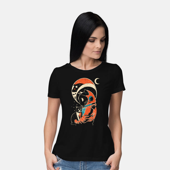 Astro Cat-Womens-Basic-Tee-turborat14