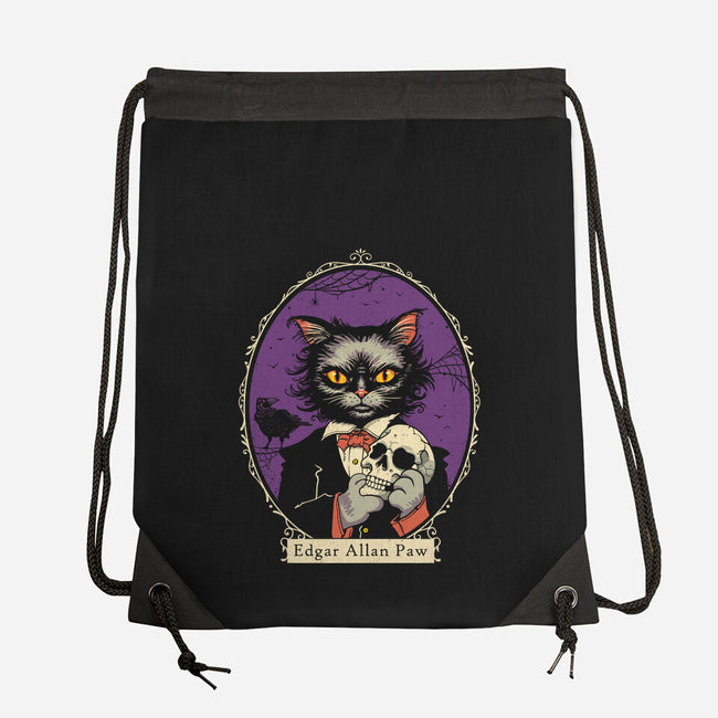 Edgar Allan Paw-None-Drawstring-Bag-vp021