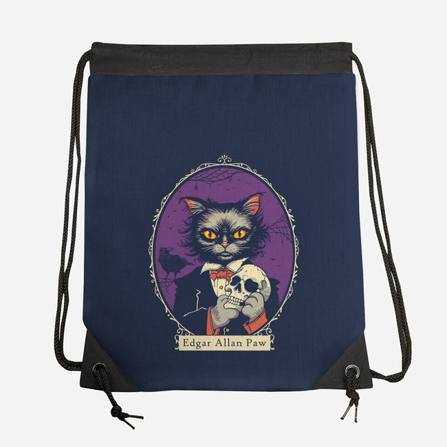 Edgar Allan Paw-None-Drawstring-Bag-vp021