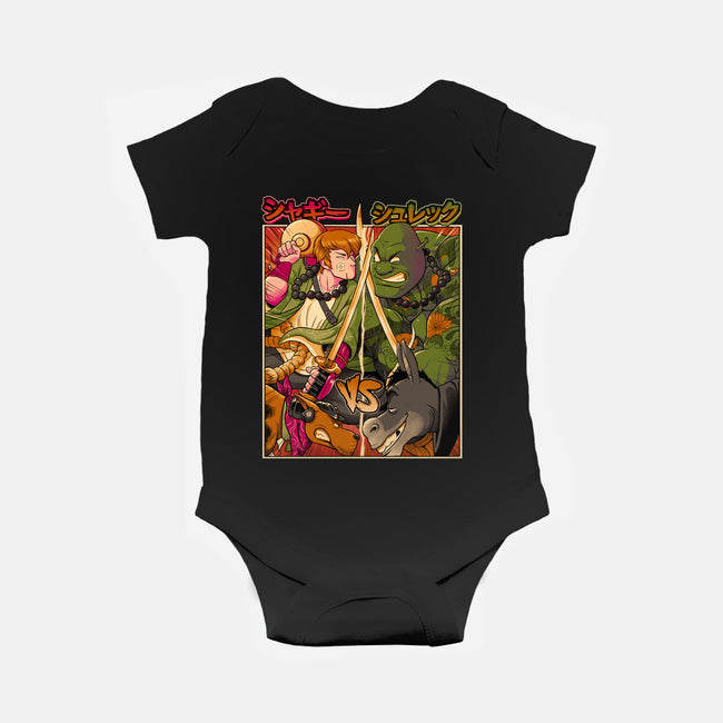 Samurai Sukubi VS Shurekku-Baby-Basic-Onesie-Bruno Mota