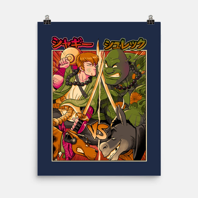 Samurai Sukubi VS Shurekku-None-Matte-Poster-Bruno Mota