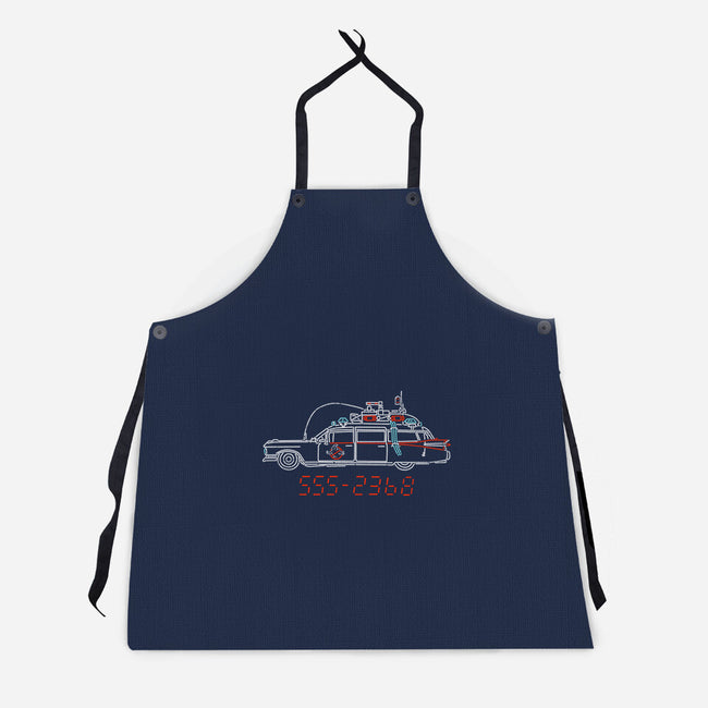 Who You Gonna Call Car-Unisex-Kitchen-Apron-rocketman_art