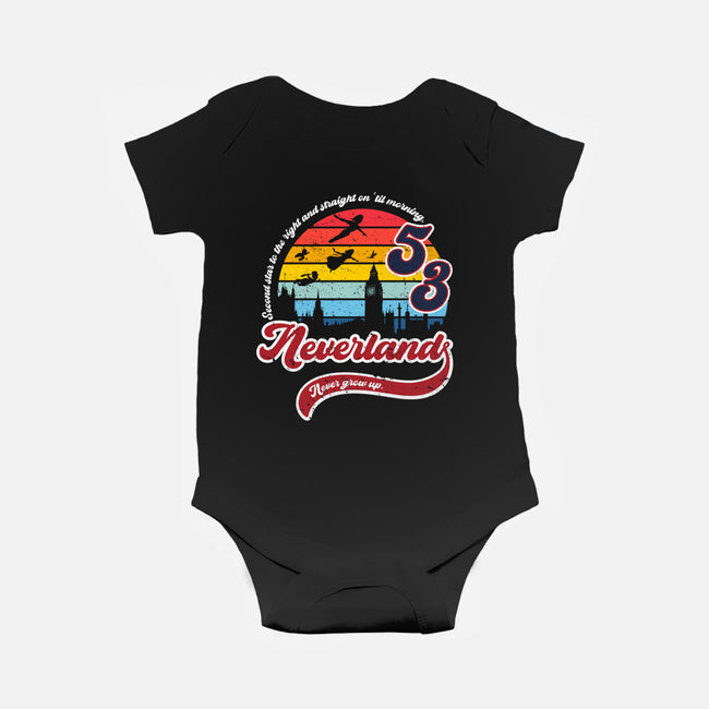 Never Grow Up-Baby-Basic-Onesie-DrMonekers