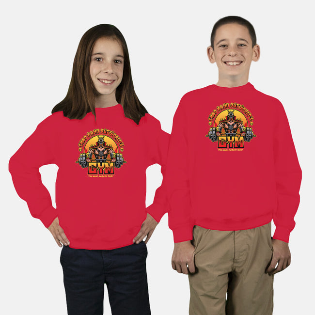 Outworld's Gym-Youth-Crew Neck-Sweatshirt-demonigote