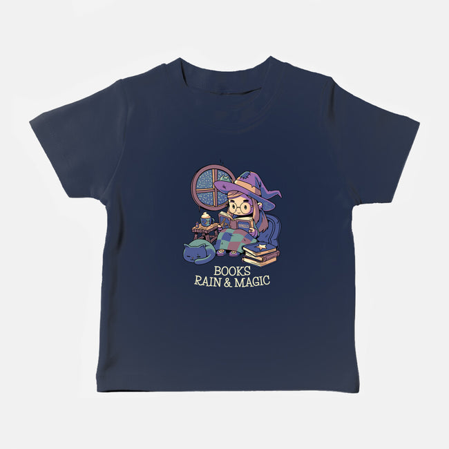 Books Rain And Magic-Baby-Basic-Tee-Geekydog