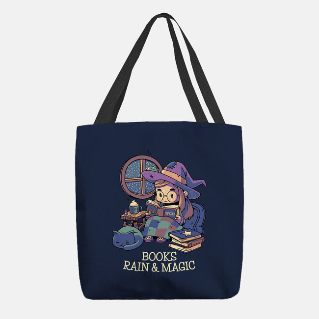 Books Rain And Magic-None-Basic Tote-Bag-Geekydog