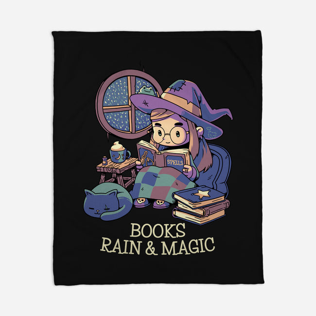 Books Rain And Magic-None-Fleece-Blanket-Geekydog