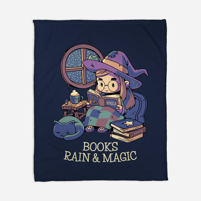 Books Rain And Magic-None-Fleece-Blanket-Geekydog