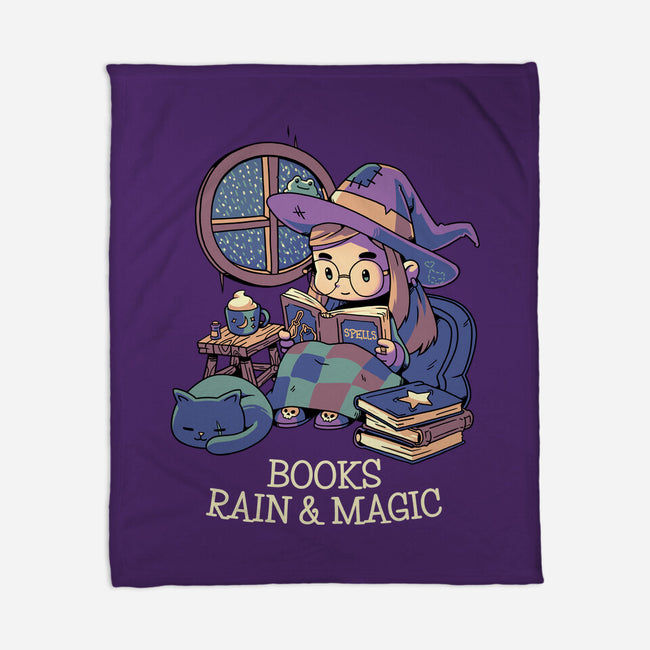 Books Rain And Magic-None-Fleece-Blanket-Geekydog