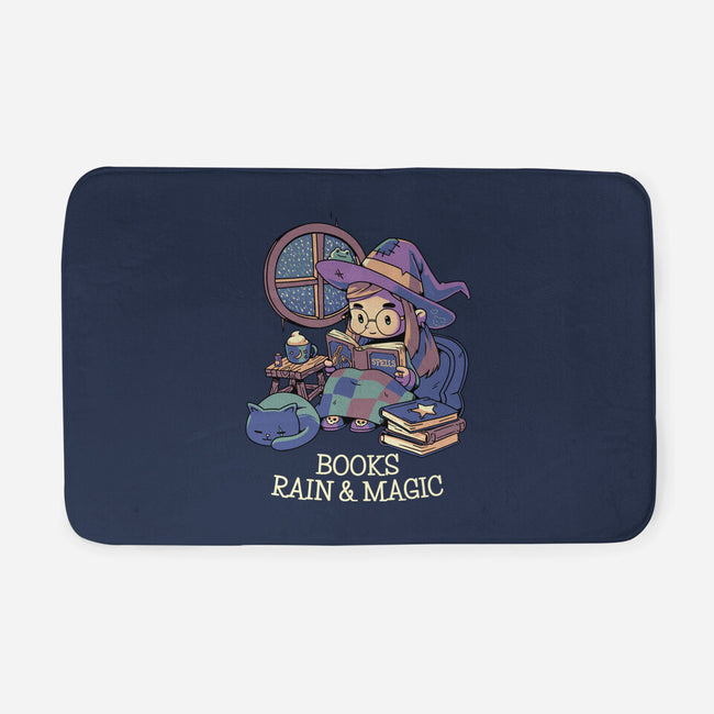 Books Rain And Magic-None-Memory Foam-Bath Mat-Geekydog